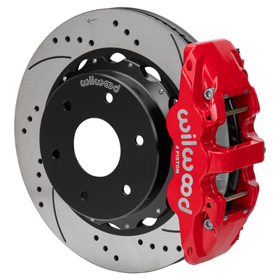 AERO4 Rear P-Brake Kit,14.00", Drill, Red - 14018150DR