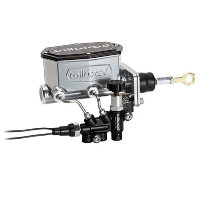 Tandem Compact M/C Kit w L/H Bracket & Prop Valve - 1" Bore,Black-W/Push - Mopar 4-Bolt - 26117319BK