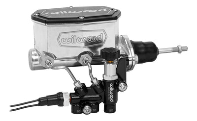 Tandem Compact M/C Kit w L/H Bracket & Prop Valve - 7/8" Bore,Burnished-W/Pushrod - 26114961P