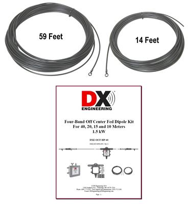 DX Engineering Off Center Fed Dipole 40-10M Wire Set
