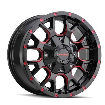WHEEL BLACK W/PRISM RED 20X9