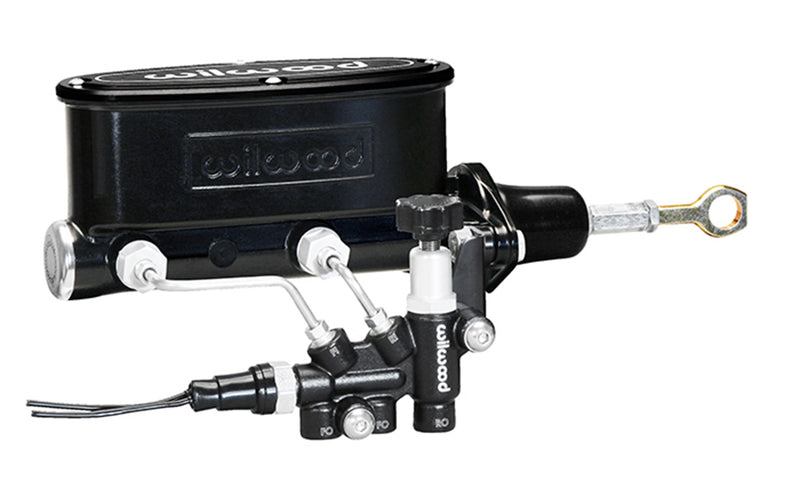 HV Tandem M/C Kit w L/H Bracket & Prop Valve - 15/16" Bore,Burnished.-W/Push. - Early Mustang - 26114158P
