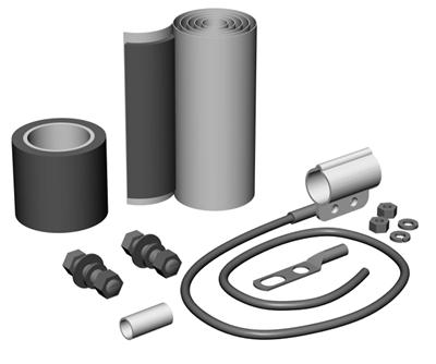 Times Microwave Systems® Mid-span Coaxial Grounding Kits