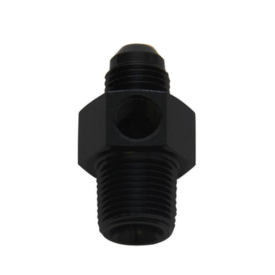 Male AN Flare to Male NPT Union Adapter with 1/8" NPT Port; Size: -6AN; 1/4" Male NPT - VIB16495