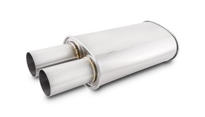 MUFFLER OVAL SS 2.5IN DUAL 3IN